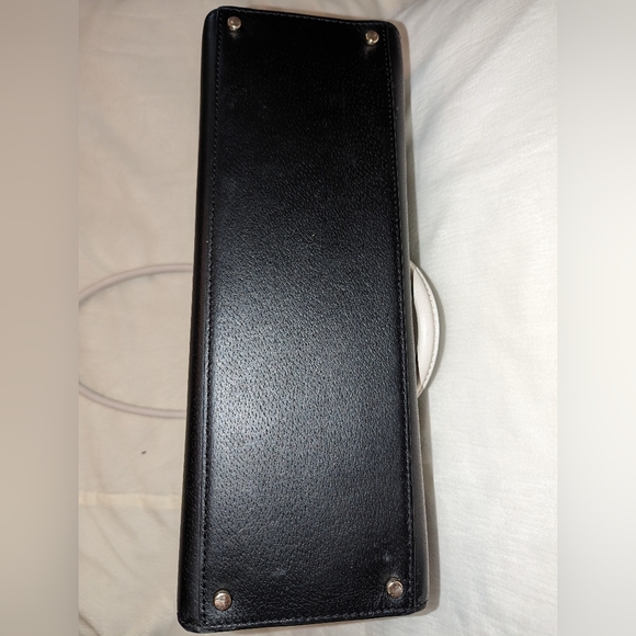 KATE SPADE Grove Street Maeve Zip Tote Leather Laptop Pocket Black White GUC - Picture 5 of 14